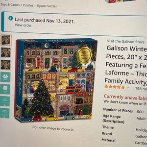 Galison Winter Light Foil Puzzle, 500 pieces 20’’x20’’